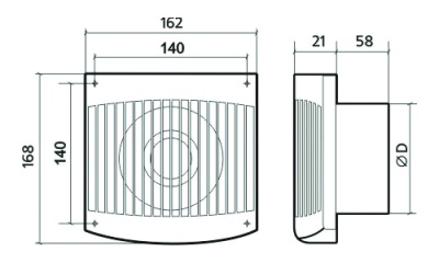 Вентилятор накладной ЭРА COMFORT 5C