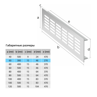 Вентиляционная решетка Благовест бронза (300x60 мм) (2шт.)