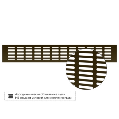 Вентиляционная решетка Благовест 80x500, бронза
