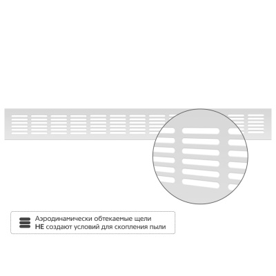 Вентиляционная решетка Благовест 60x500, серебро