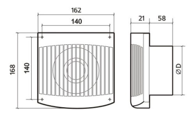 Вентилятор накладной ЭРА COMFORT 4