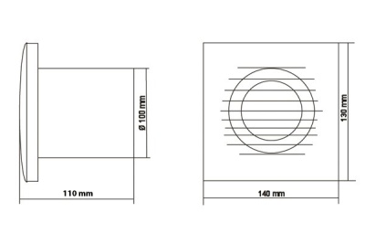 Вытяжной вентилятор Europlast E100 WP (провод и шнур-выключатель)