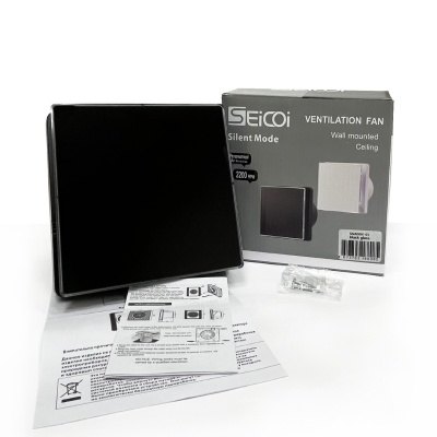 Накладной вентилятор Seicoi SNAD04-01 Black glass