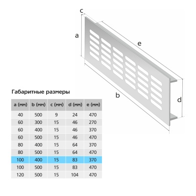 Вентиляционная решетка Благовест белая (400x100 мм) (2шт.)